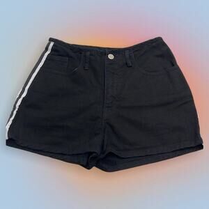 HOT & THE GANG Women’s 5 (juniors) Black / White Jean Shorts